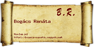 Bogács Renáta névjegykártya
